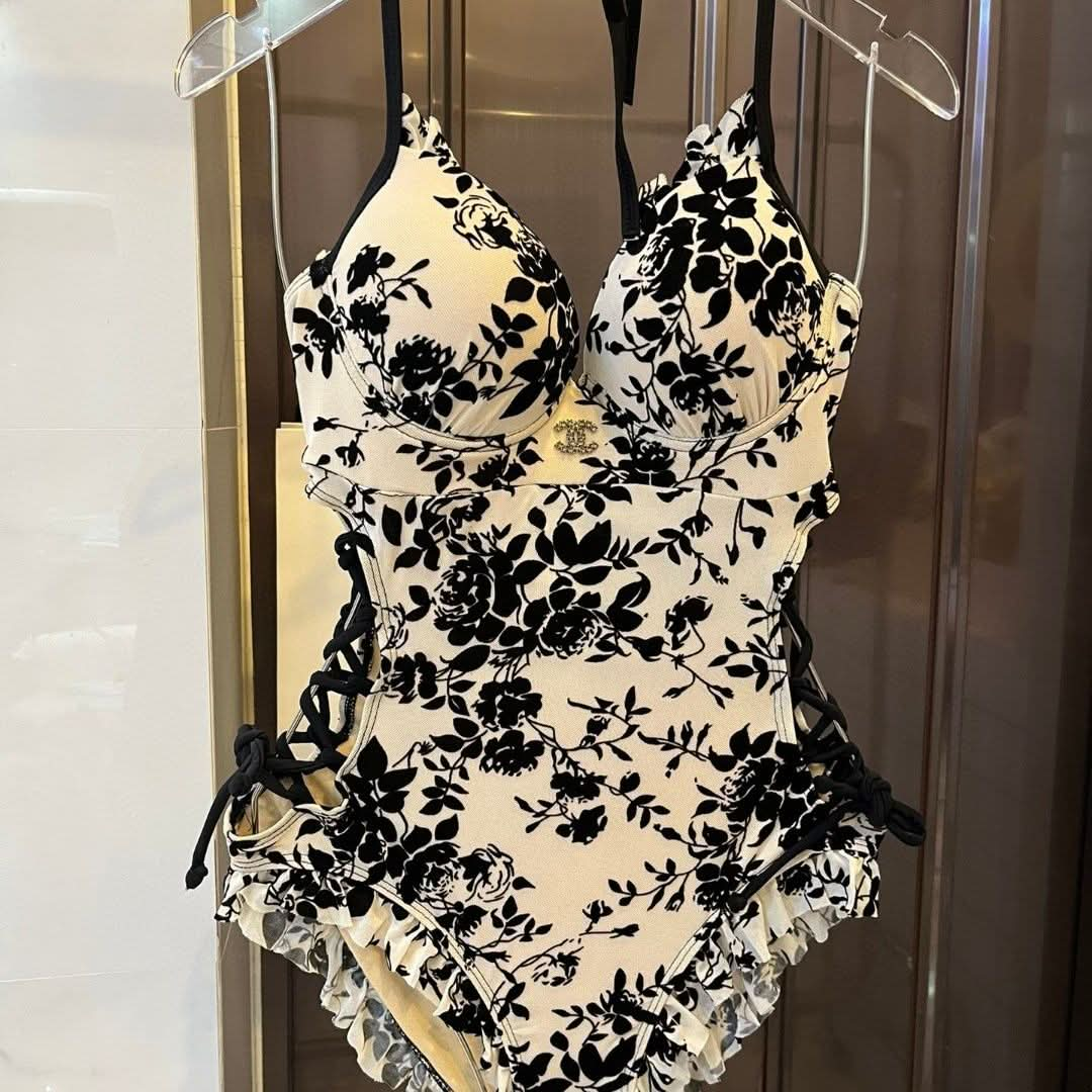 New floral print one piece swimsuit