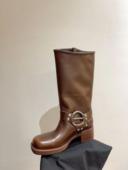 New popular high boots, classic motorcycle shape