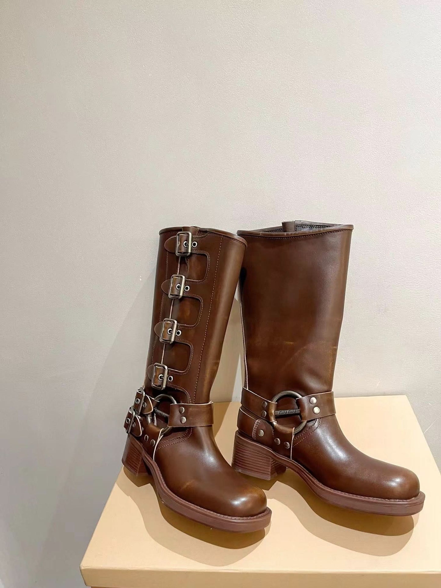 New popular high boots, classic motorcycle shape