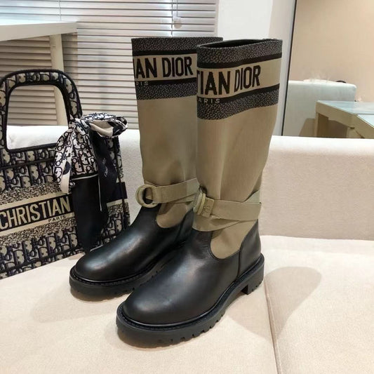 Classic printed high boots