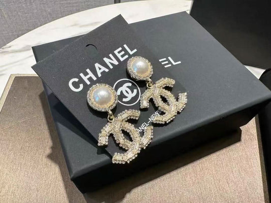 New pearl diamond earrings