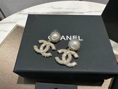 New pearl diamond earrings