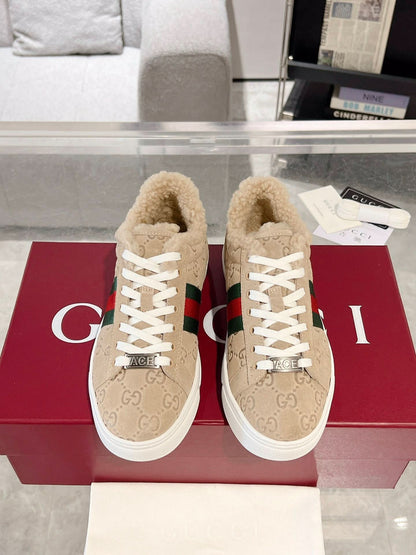 GG monogram lambswool sneakers