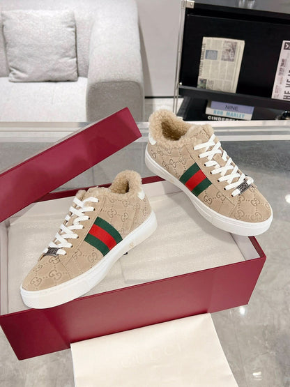 GG monogram lambswool sneakers