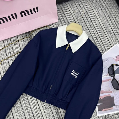 MIU contrast lapel suit jacket