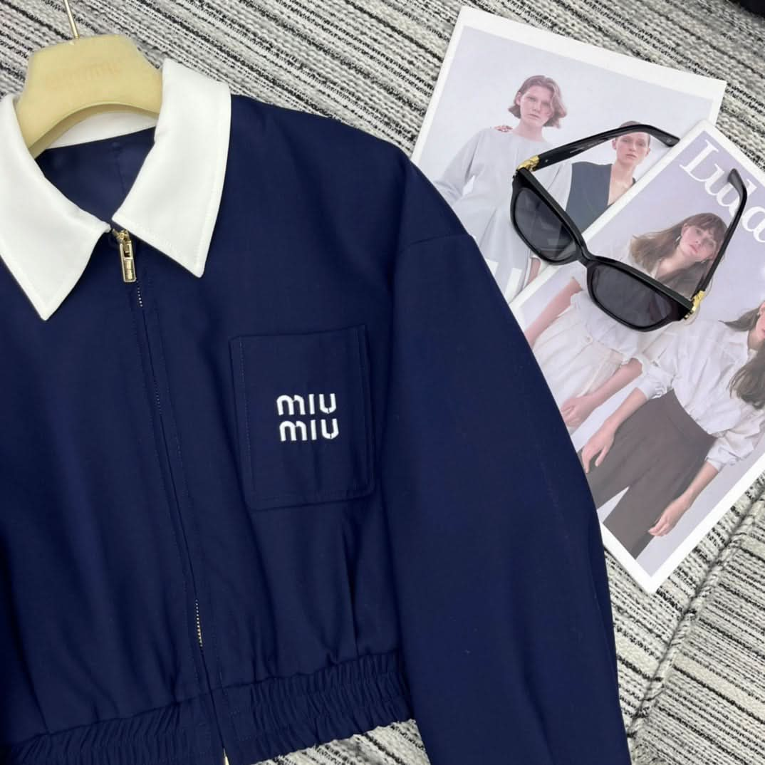 MIU contrast lapel suit jacket