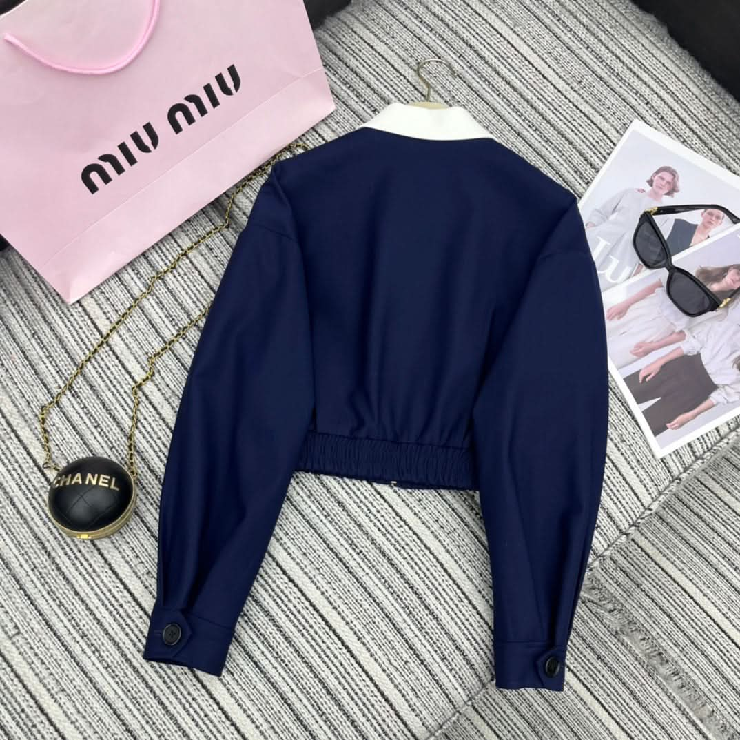 MIU contrast lapel suit jacket