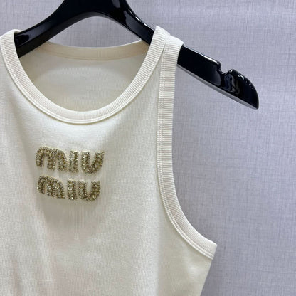 MIU25 Early Spring Beaded Letter Vest