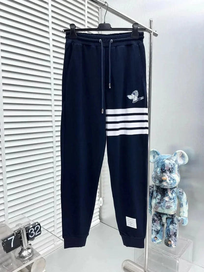 classic striped loose track pants