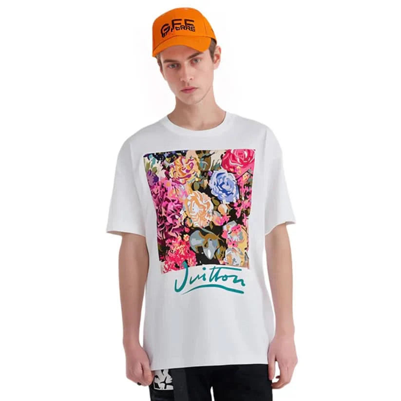 Louis Super Handsome Floral Pattern Short Sleeve T-Shirt