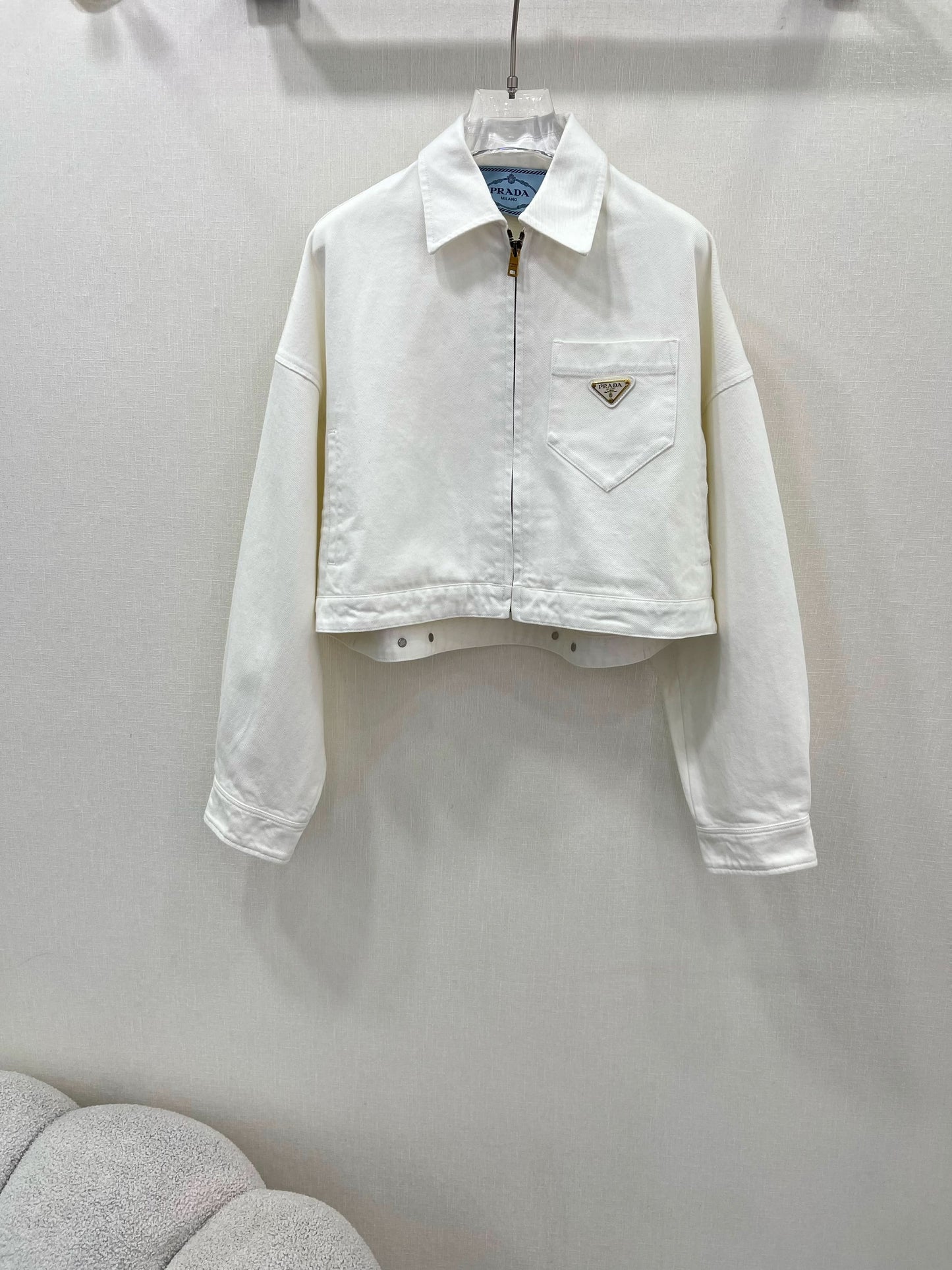 YY-Lapel Zip Denim Jacket