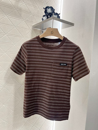 YY-Round Neck Striped T-shirt