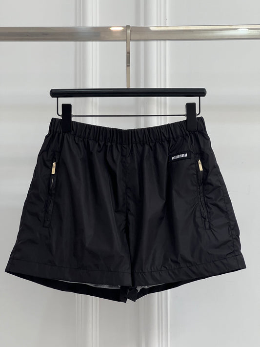 MM 25SS Sleek Nylon Drawstring Shorts: Elite Letter Style