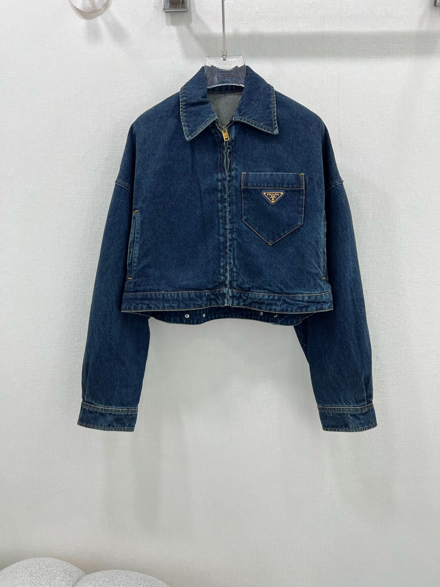 YY-Lapel Zip Denim Jacket