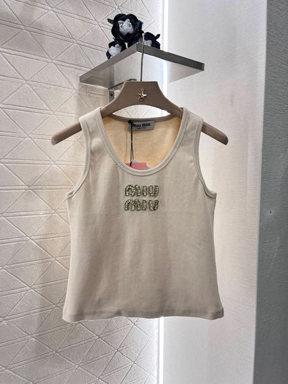 YY-Embroidered Letter Tank Top