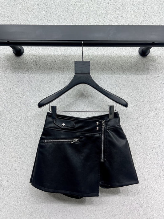 YY-Leather Short Skirt