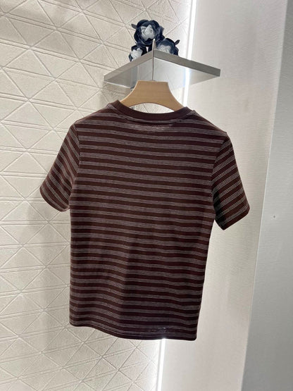 YY-Round Neck Striped T-shirt