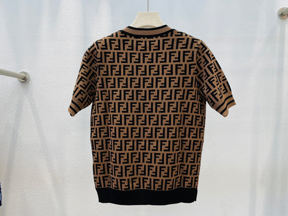 FEN Retro Jacquard Tee in Luxe Knit Fabric