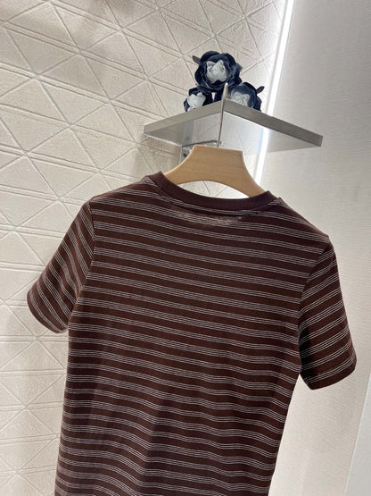 YY-Round Neck Striped T-shirt