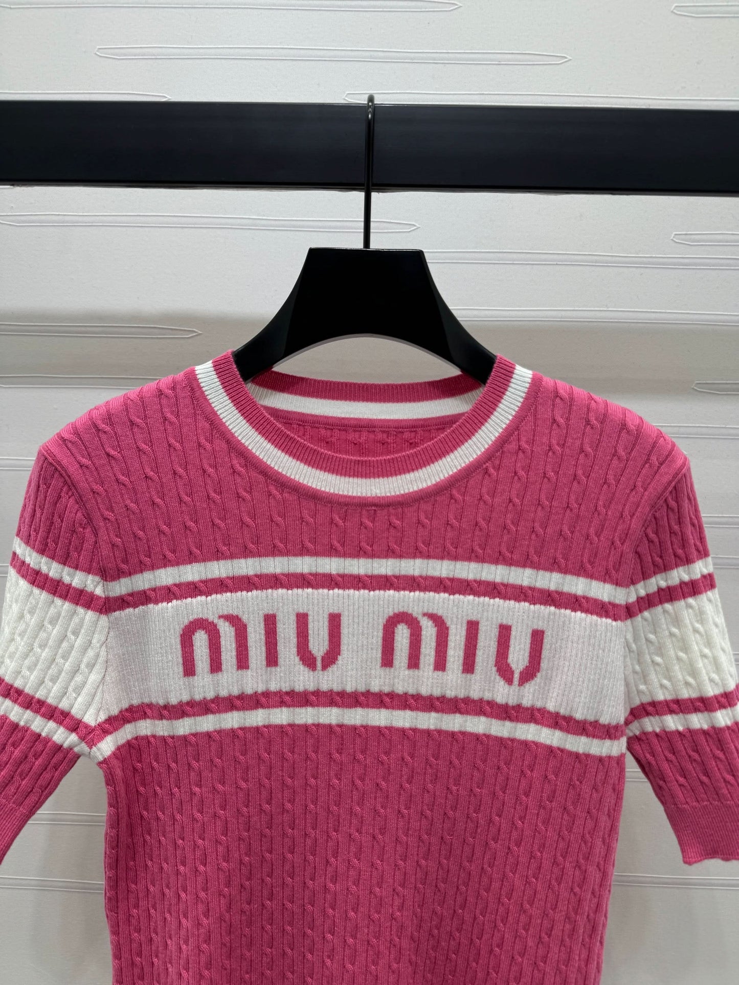 YY-Color Block Striped Knit Short Sleeve