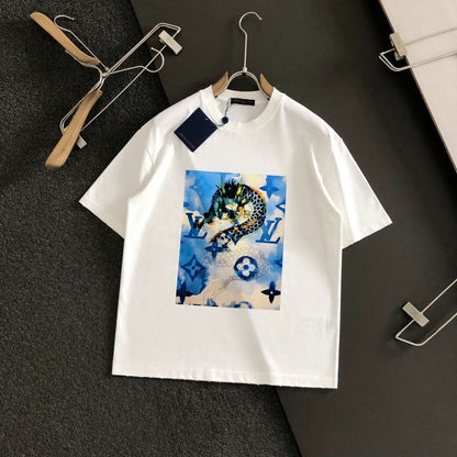 FG-Dragon and cloud print T-shirt