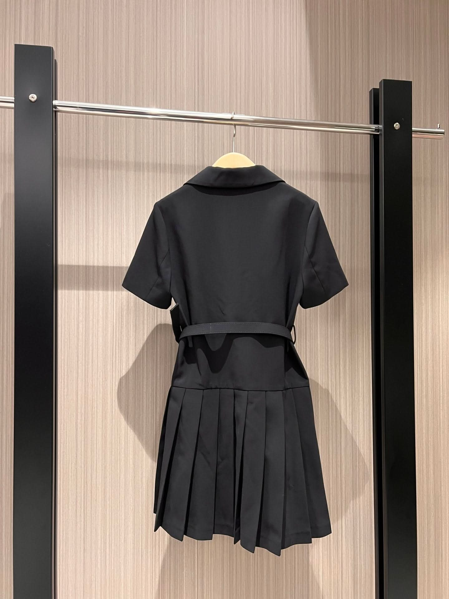 YY-Patchwork Pleated Skirt Collar Dress