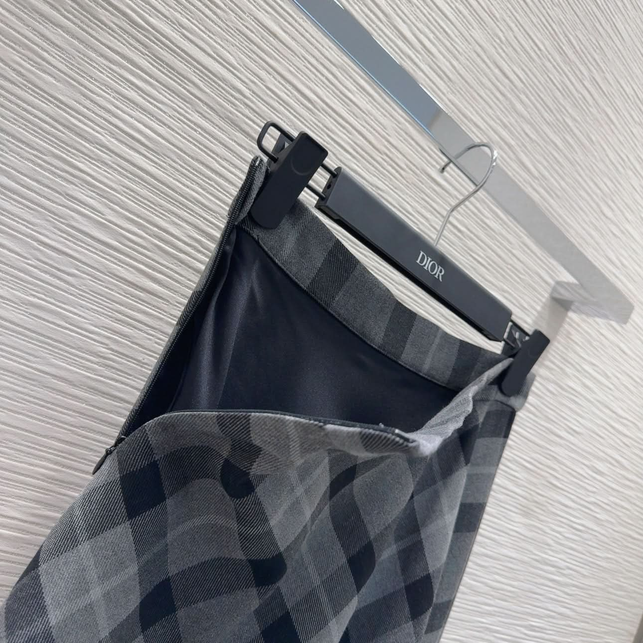 YY-Color Block Checkered Skirt