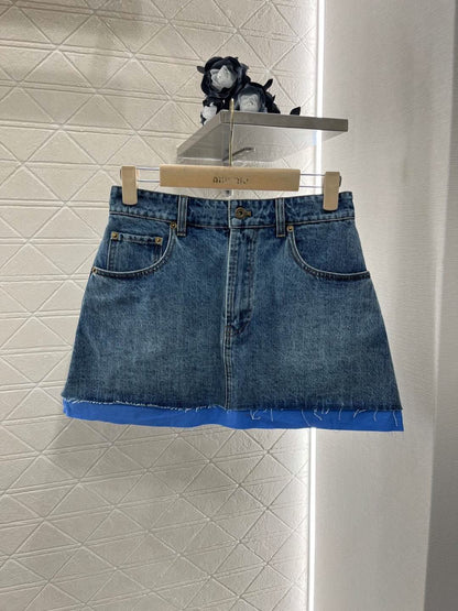 YY-Patchwork Denim Skirt