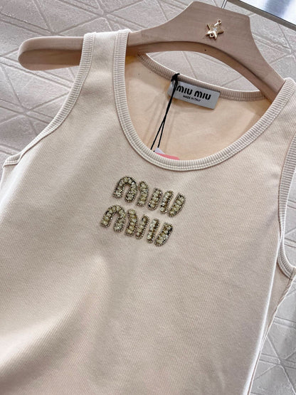 YY-Embroidered Letter Tank Top