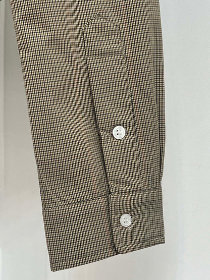 MM 25SS Vintage Plaid Zip-Up Shirt with Lapel