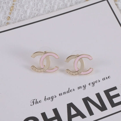 New two-tone logo engraved earrings