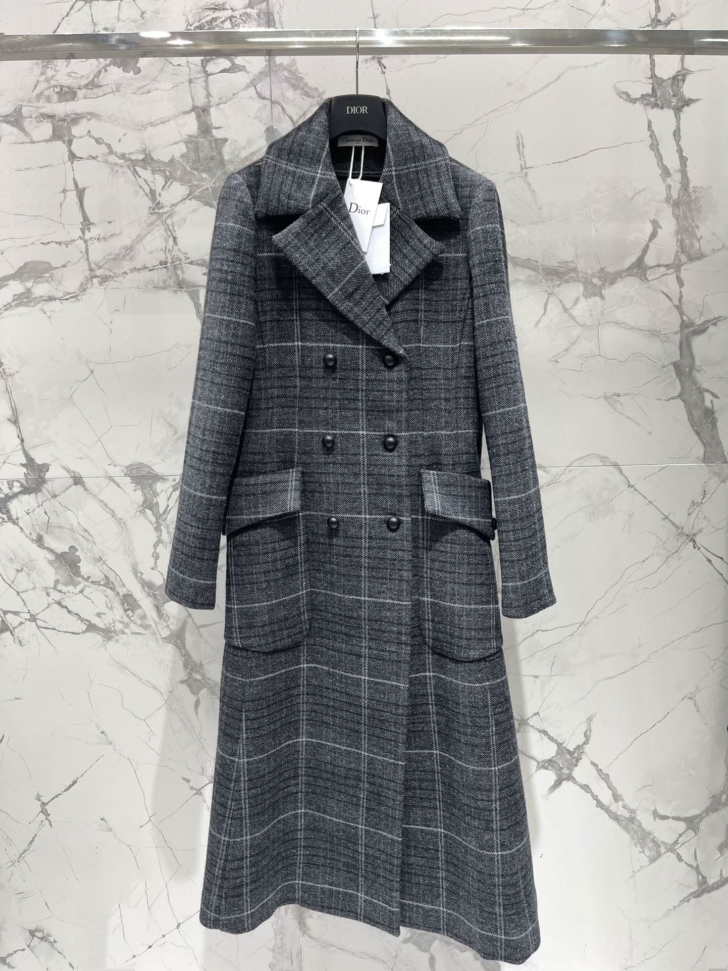 New Plaid Lapel Warm Coat