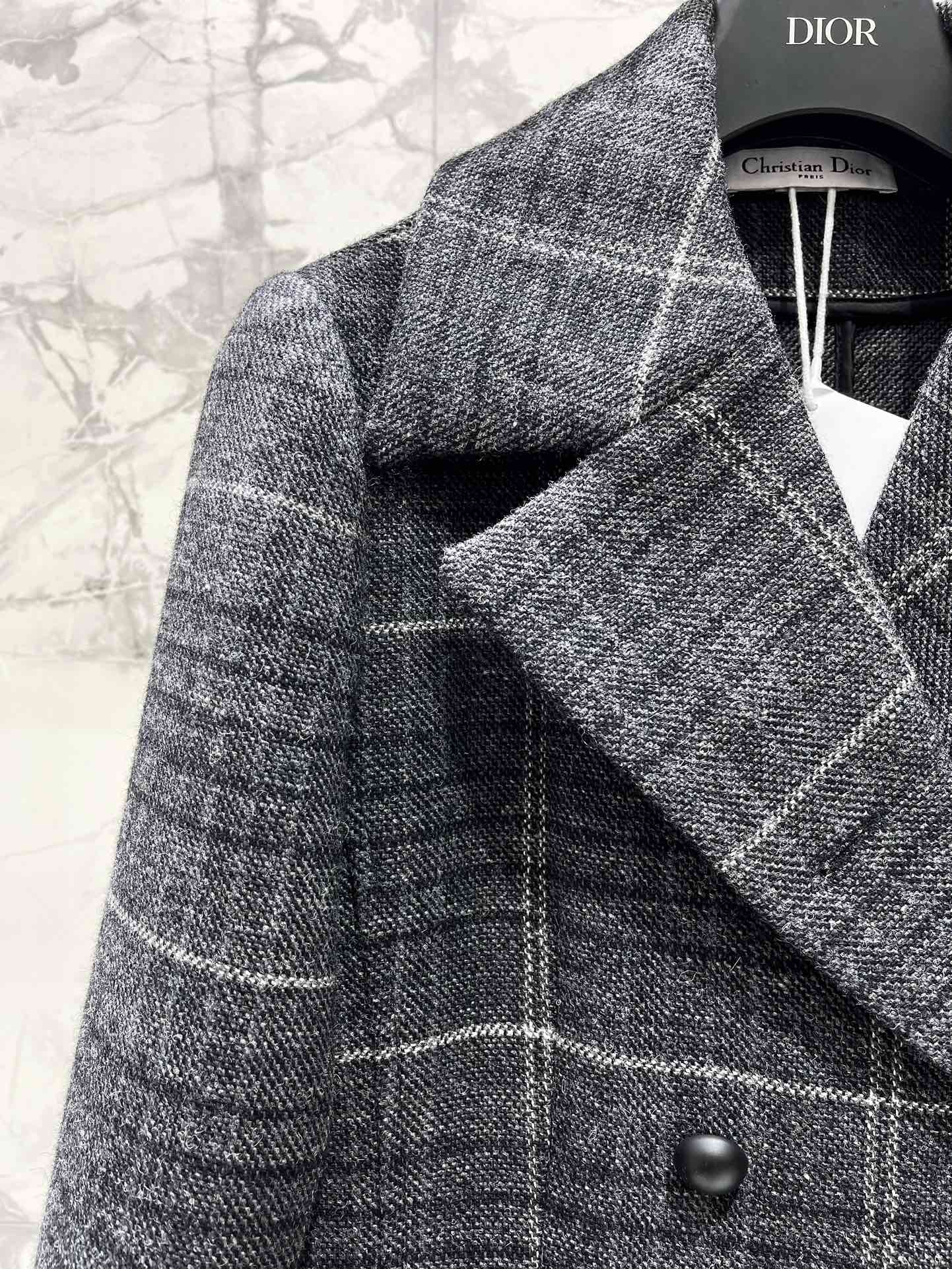 New Plaid Lapel Warm Coat