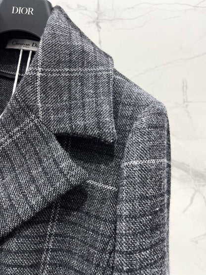 New Plaid Lapel Warm Coat