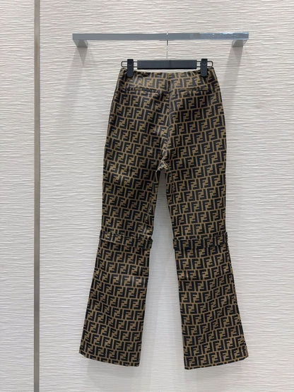 New style monogrammed flared trousers