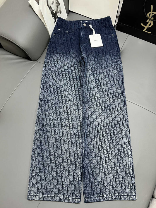 New style monogram print jeans