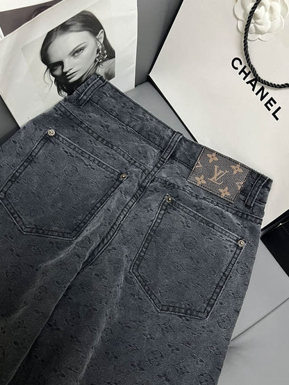 New style monogram print jeans