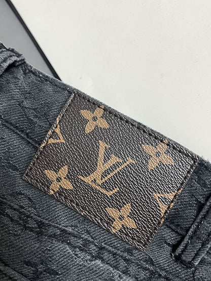 New style monogram print jeans