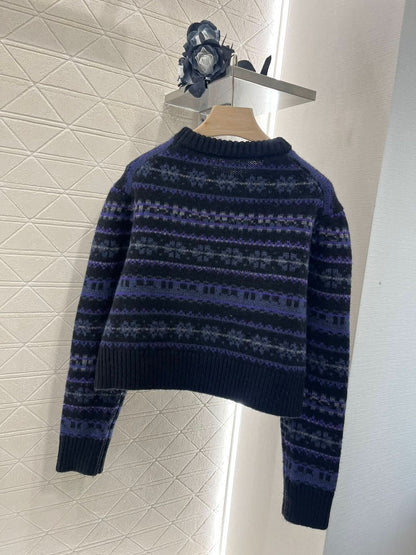 dio25 Early spring striped crew-neck sweater