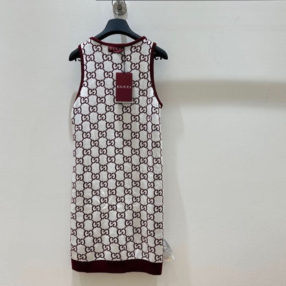 GUCC all over letter jacquard double-sided vest dress