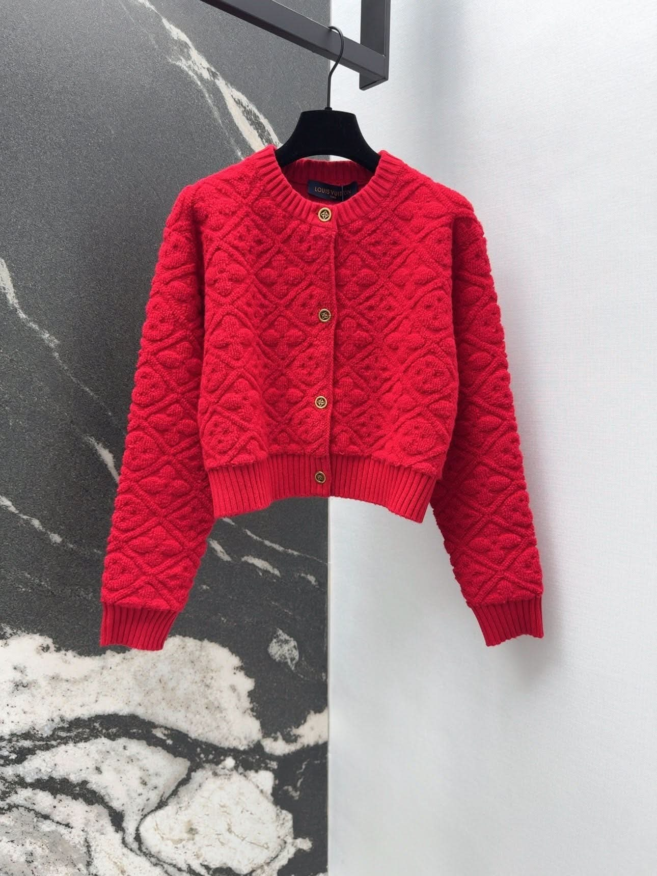 25SS jacquard knitted cardigan